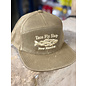Hopback 7 Panel Dark Tan Waxed TFS Shadowfish Logo Hat