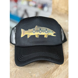 Wild Stylin Brown Trout Meshback Hat Black
