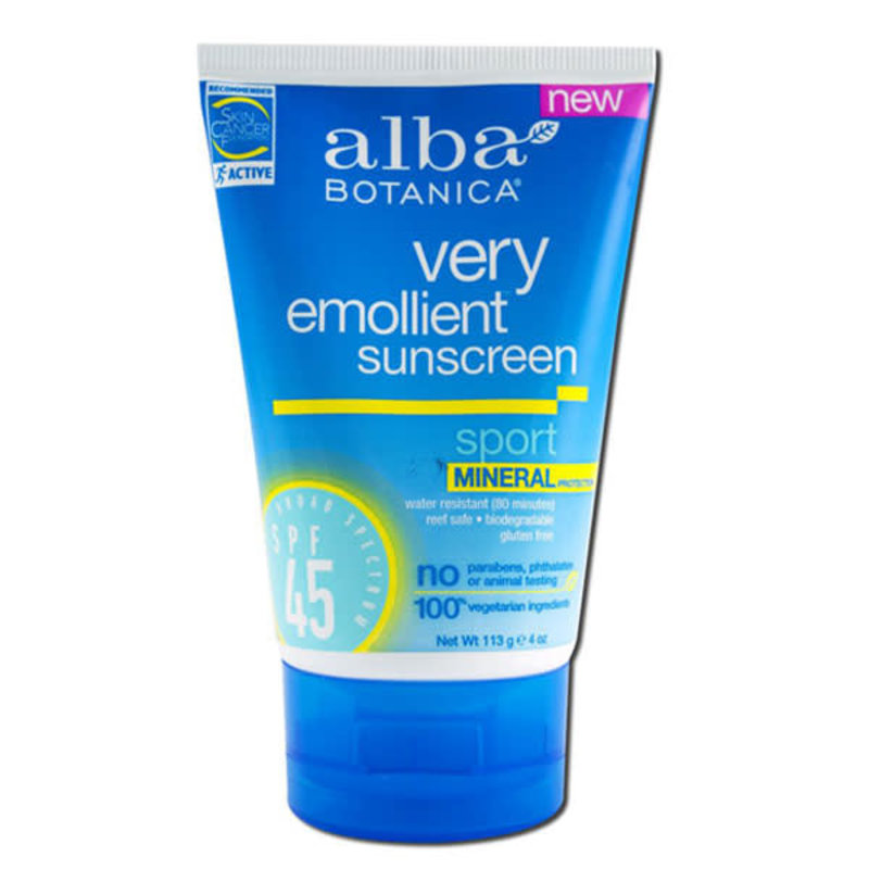 Alba Botanica Alba Sunscreen MINERAL SPORT ~ SPF 45