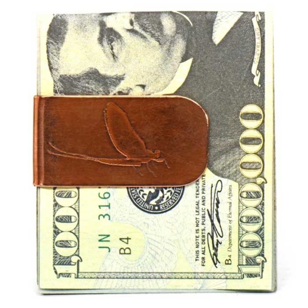 Trout & Mayfly Money Clip - The Fly Fishing Outpost
