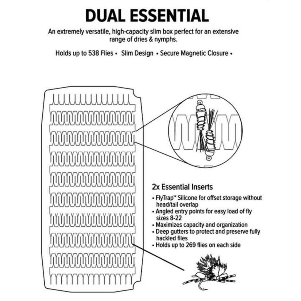 Umpqua Large Dual Essential Fly Box (Silicone)