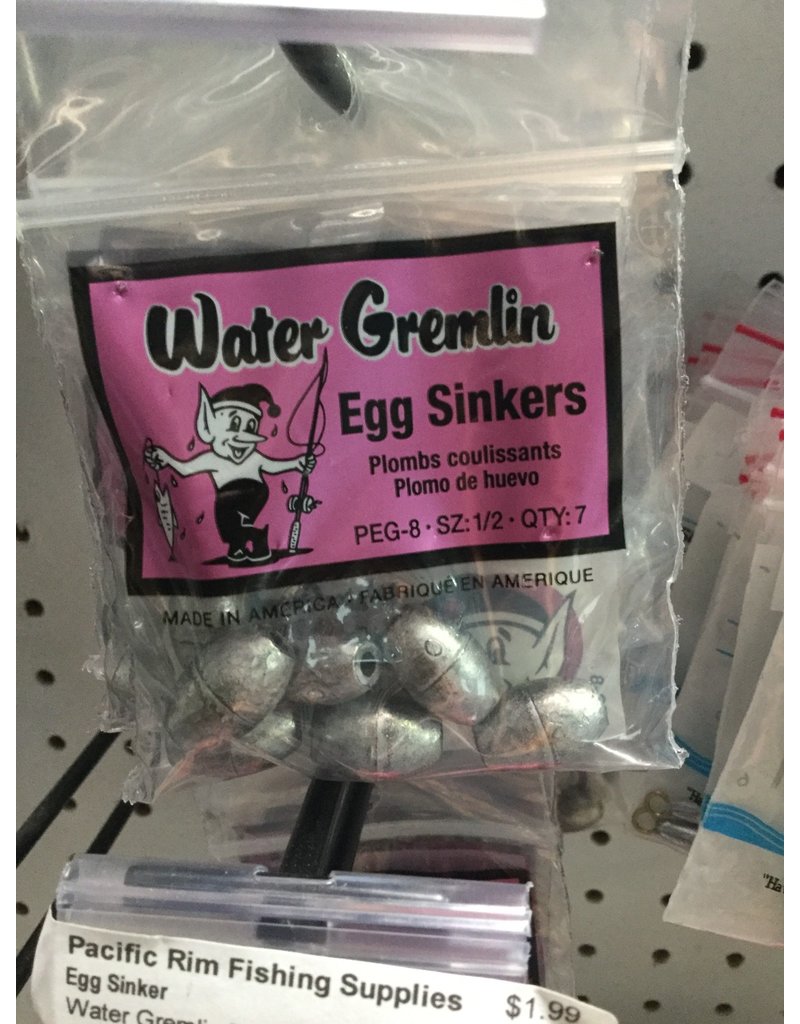 Water Gremlin Egg Sinkers Csige Tackle Pacific Rim Fishing