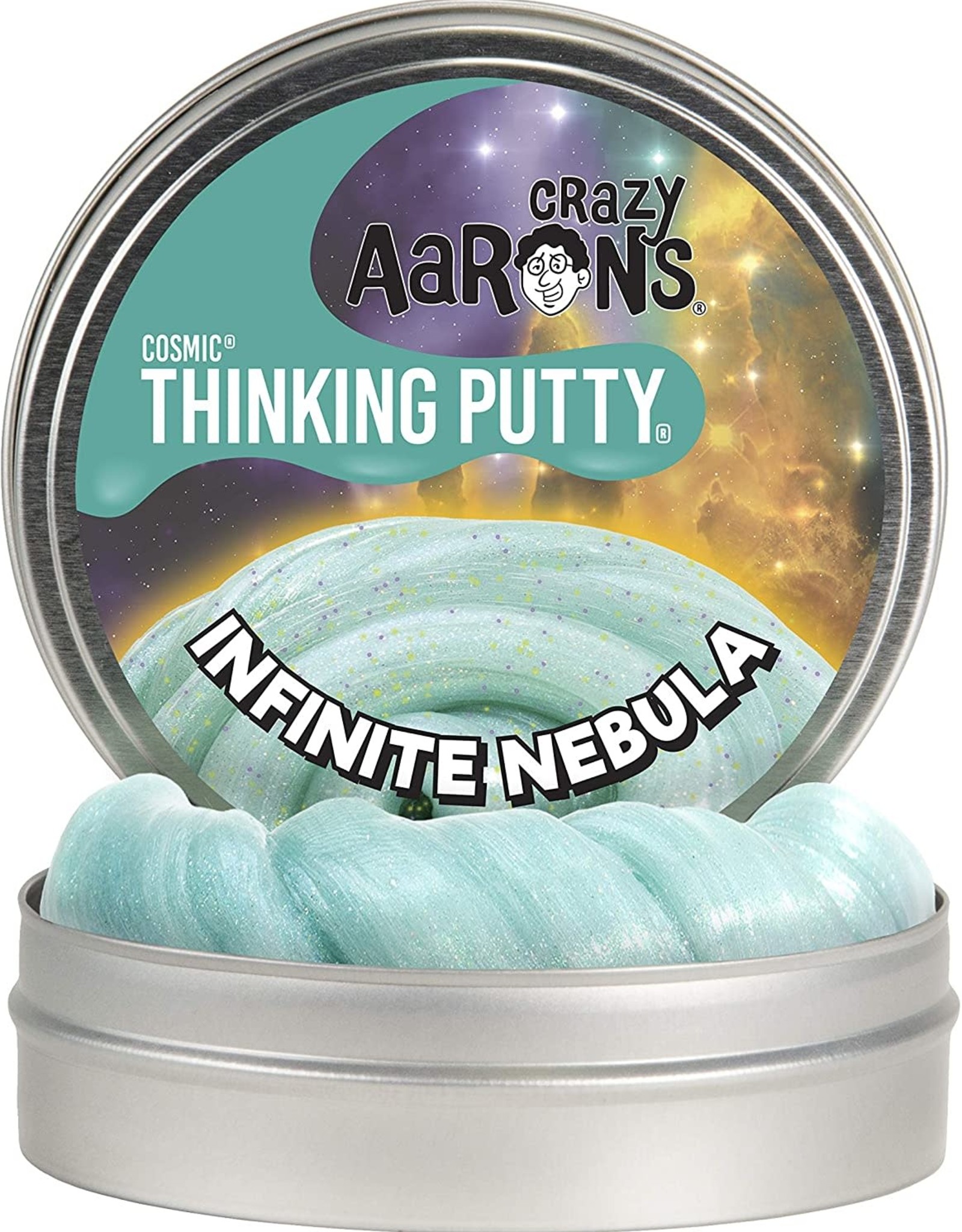 Crazy Aaron's Putty World Infinite Nebula Cosmic 4" Tin plus Glow Charger