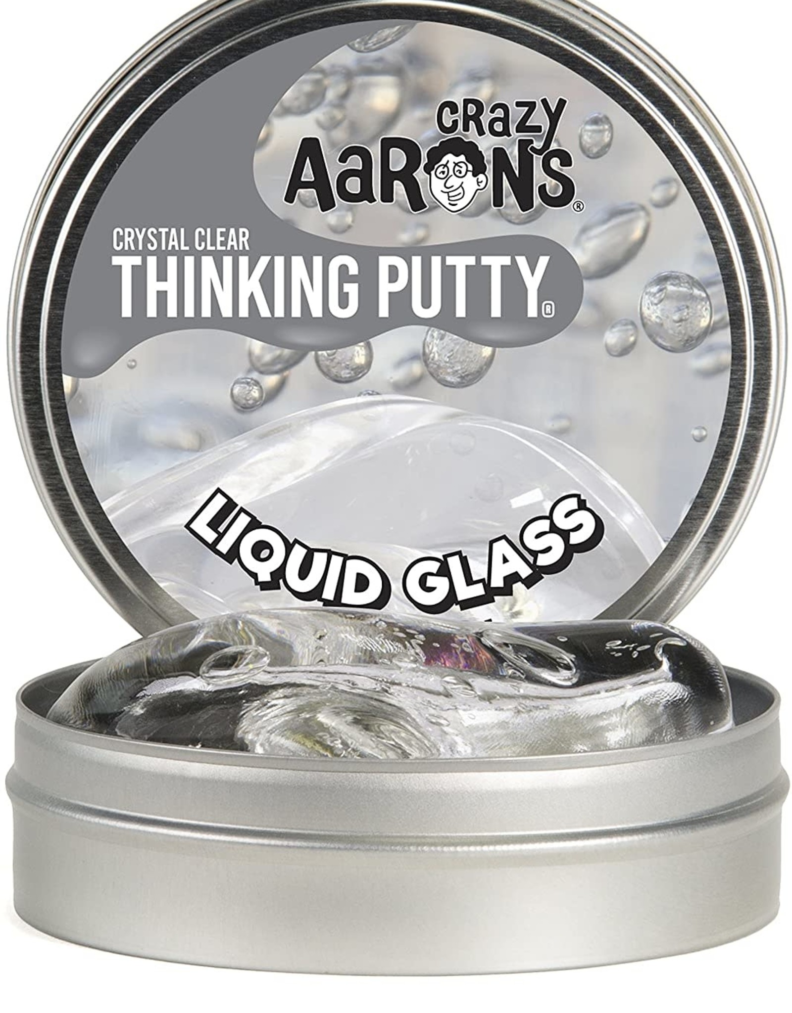 Crazy Aaron's Putty World Liquid Glass Crystal Clear 4" Tin
