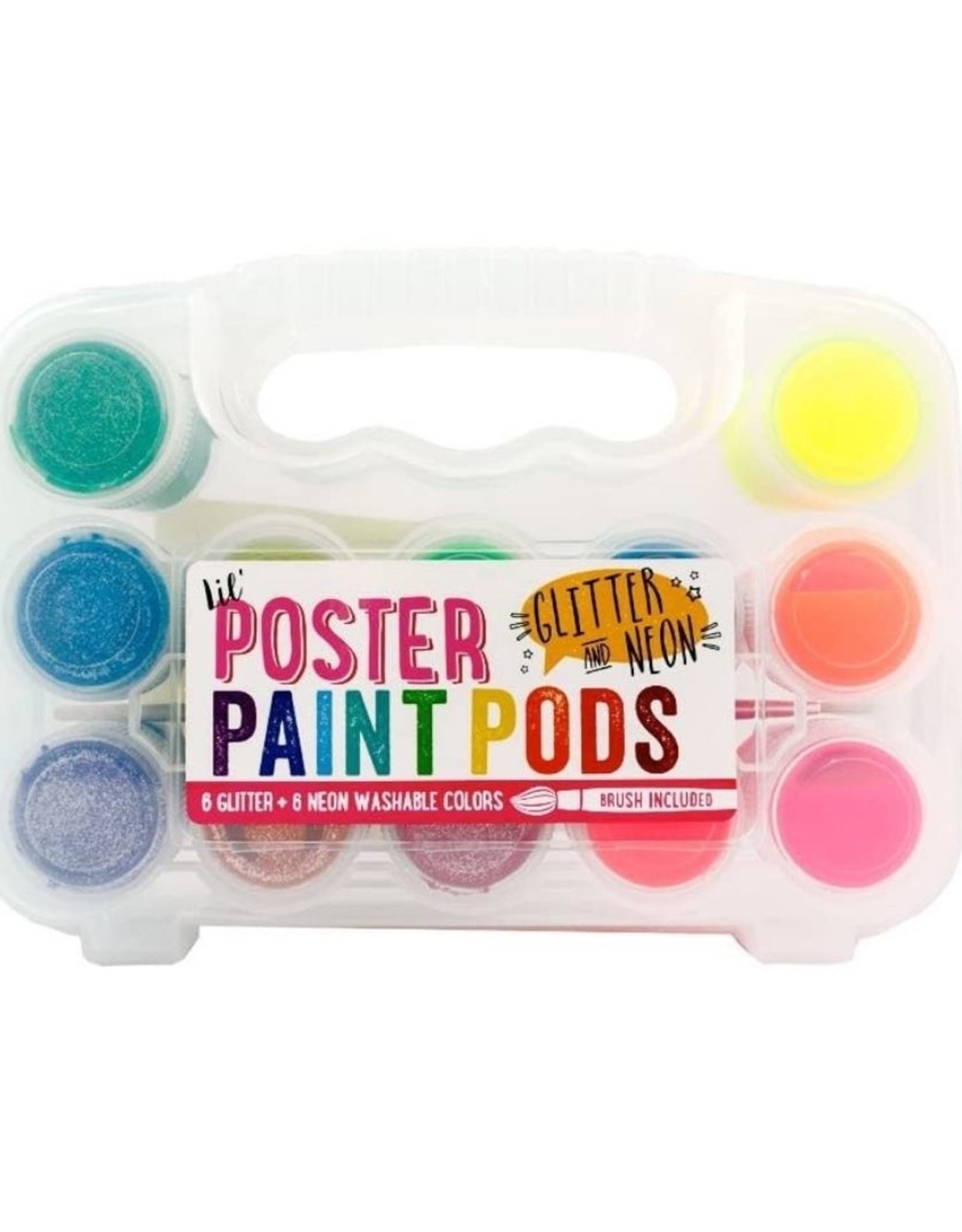 Ooly Lil' Poster Paint Pods - Glitter & Neon - Set of 12