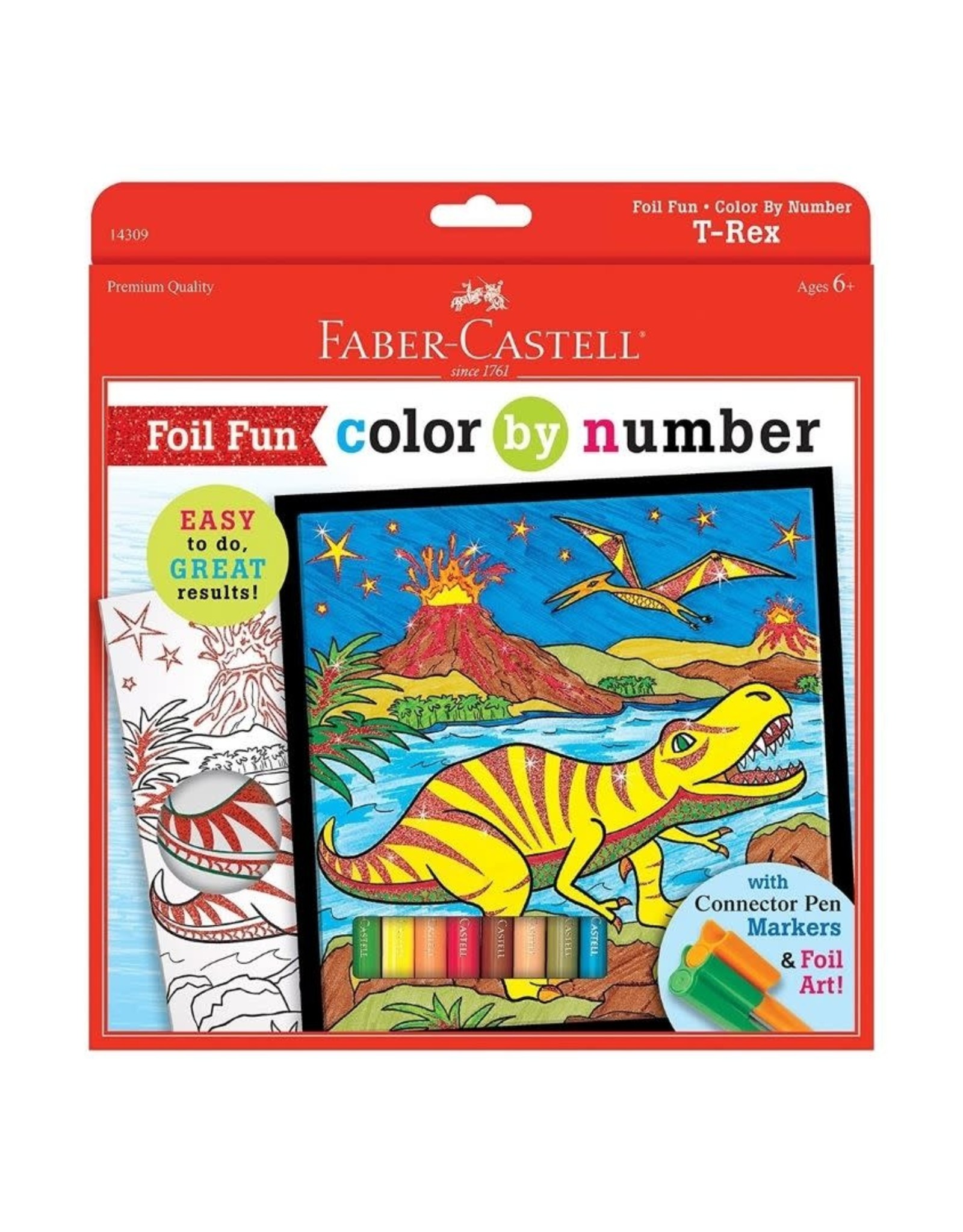Faber-Castell Color By Number T-Rex Foil Fun