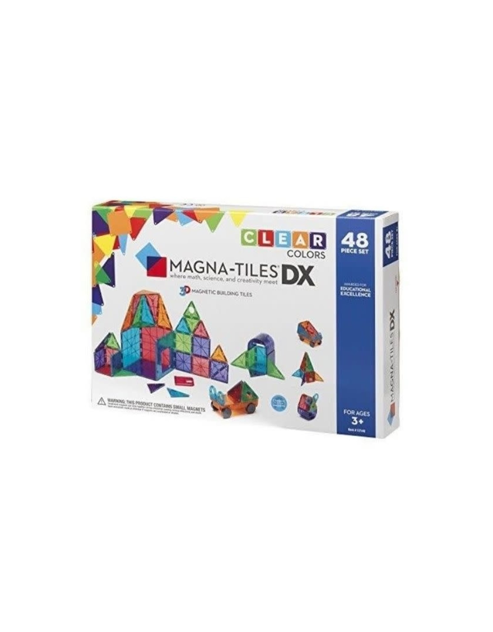Magna-Tiles Magna-Tiles Clear Colors 48 Piece DX Set - size: 18.5 x 2.5 x 13 inches