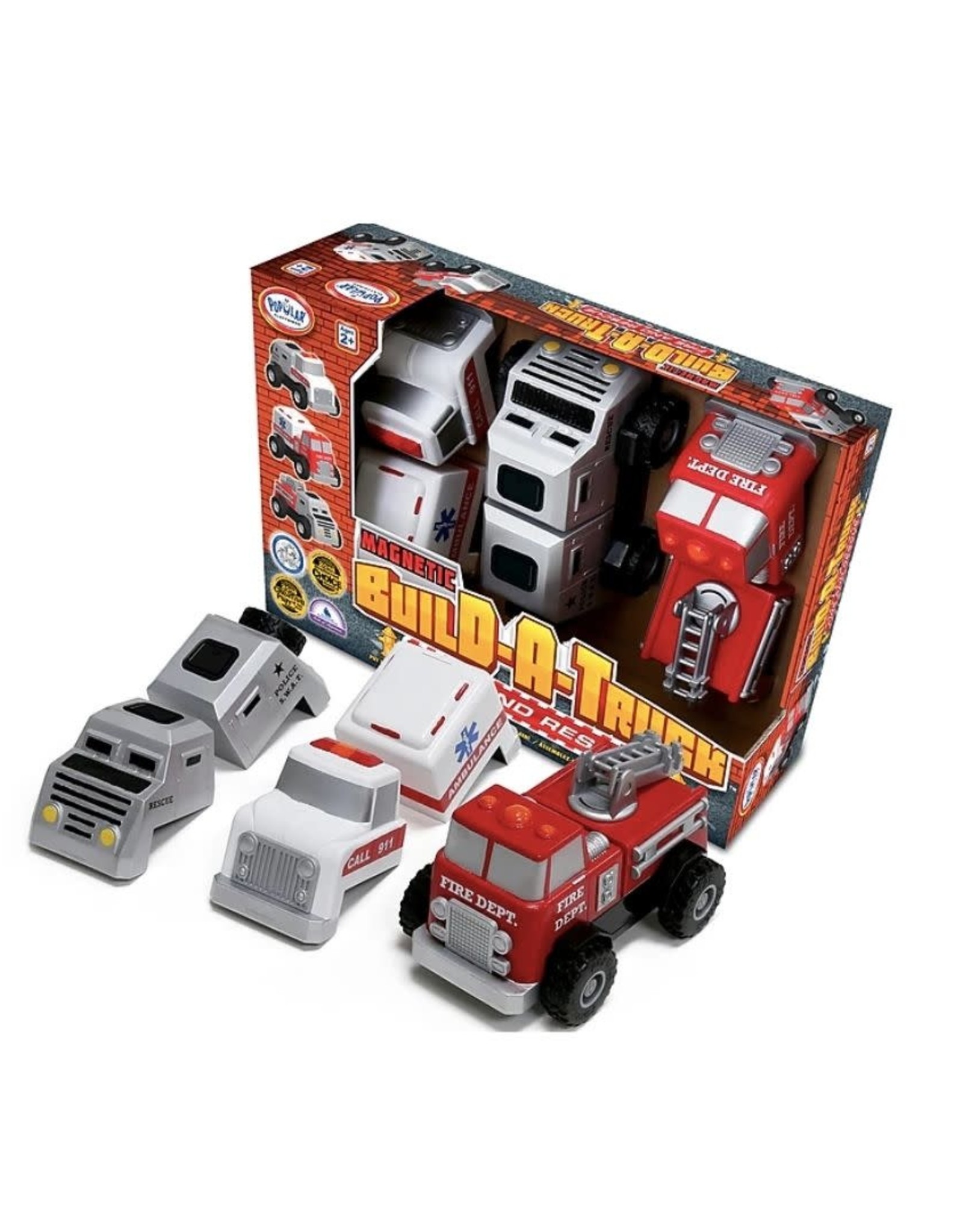 Popular Playthings Magnetic Build-A-Truck Rescue