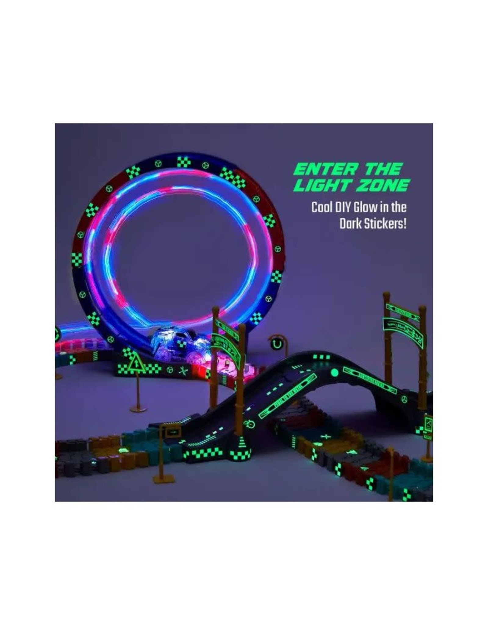 FlashTrack Glow in the Dark Racing Track Set For Kids