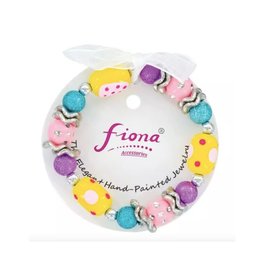Painted Glass Bead Stretch Bracelet - Easter