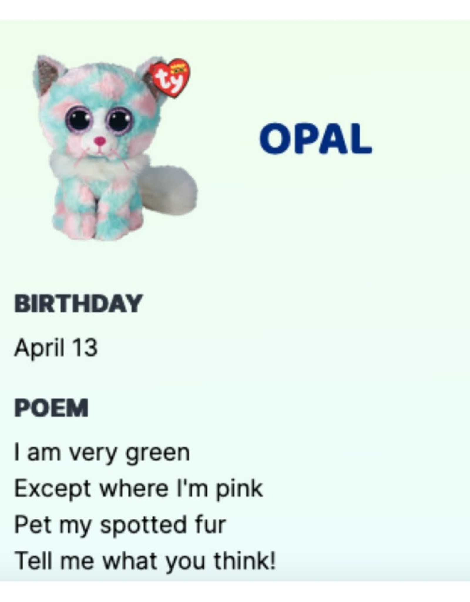 Ty Inc. OPAL
