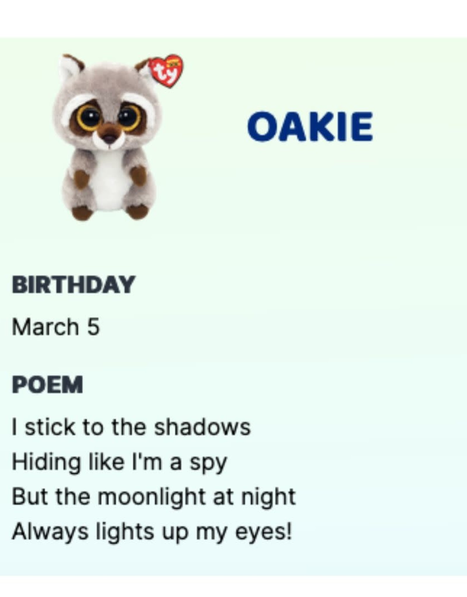 Ty Inc. OAKIE