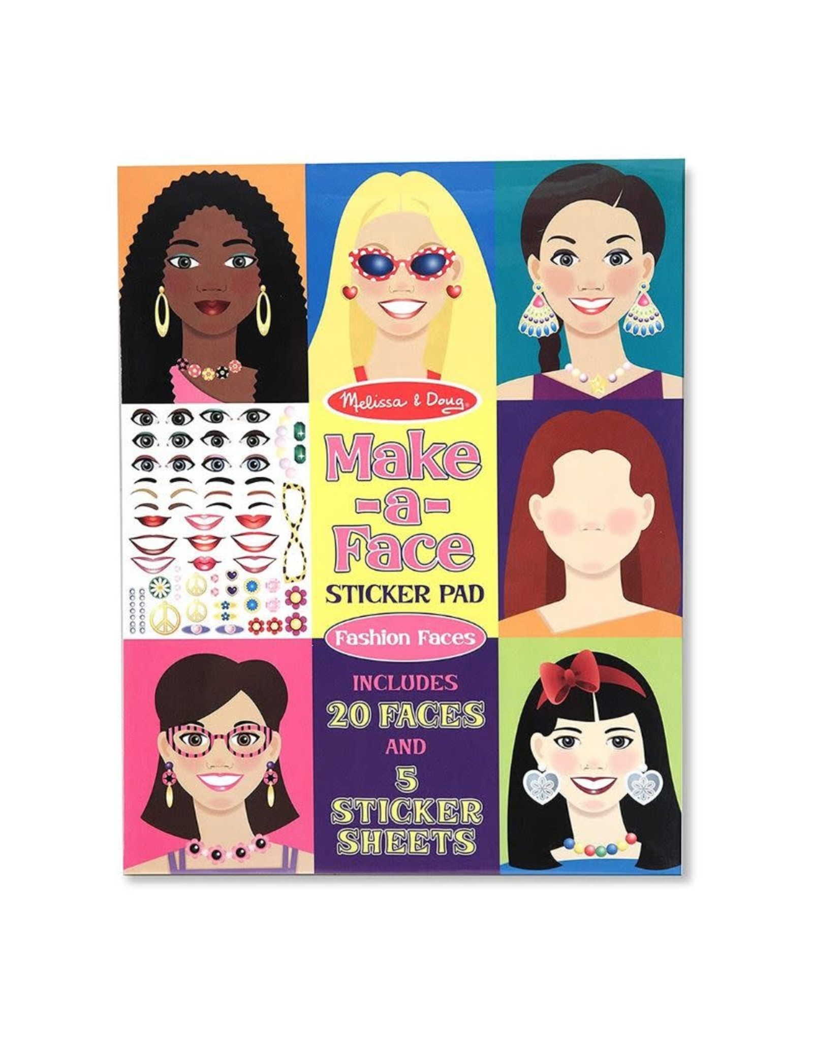 Melissa & Doug Make-a-Face Fashion Faces Sticker Pad