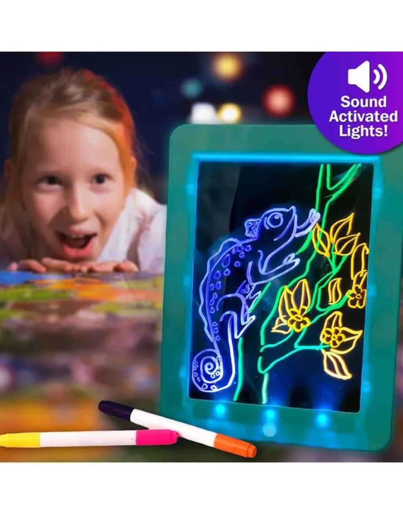 Disco Scribble - Light-up Sound Activated Drawing Board  Blue