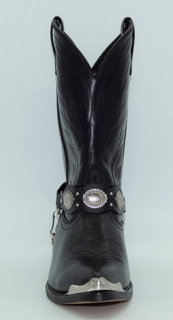 black and silver cowboy boots