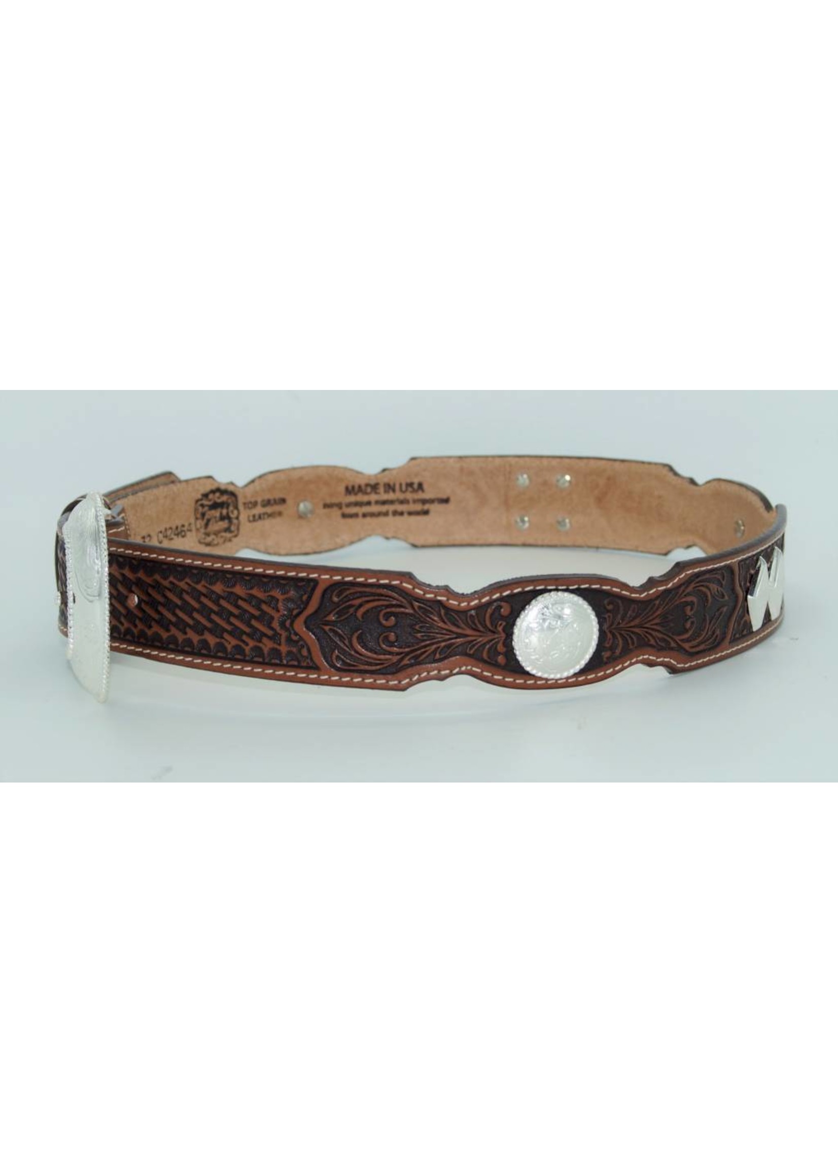 Tony Lama® Men's Brown Tooled Stillwater Creek Leather Belt C42464