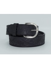 Western Silver Belt Black