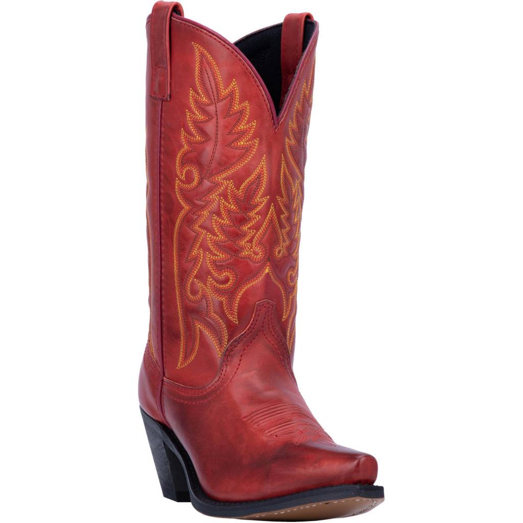 red leather cowgirl boots