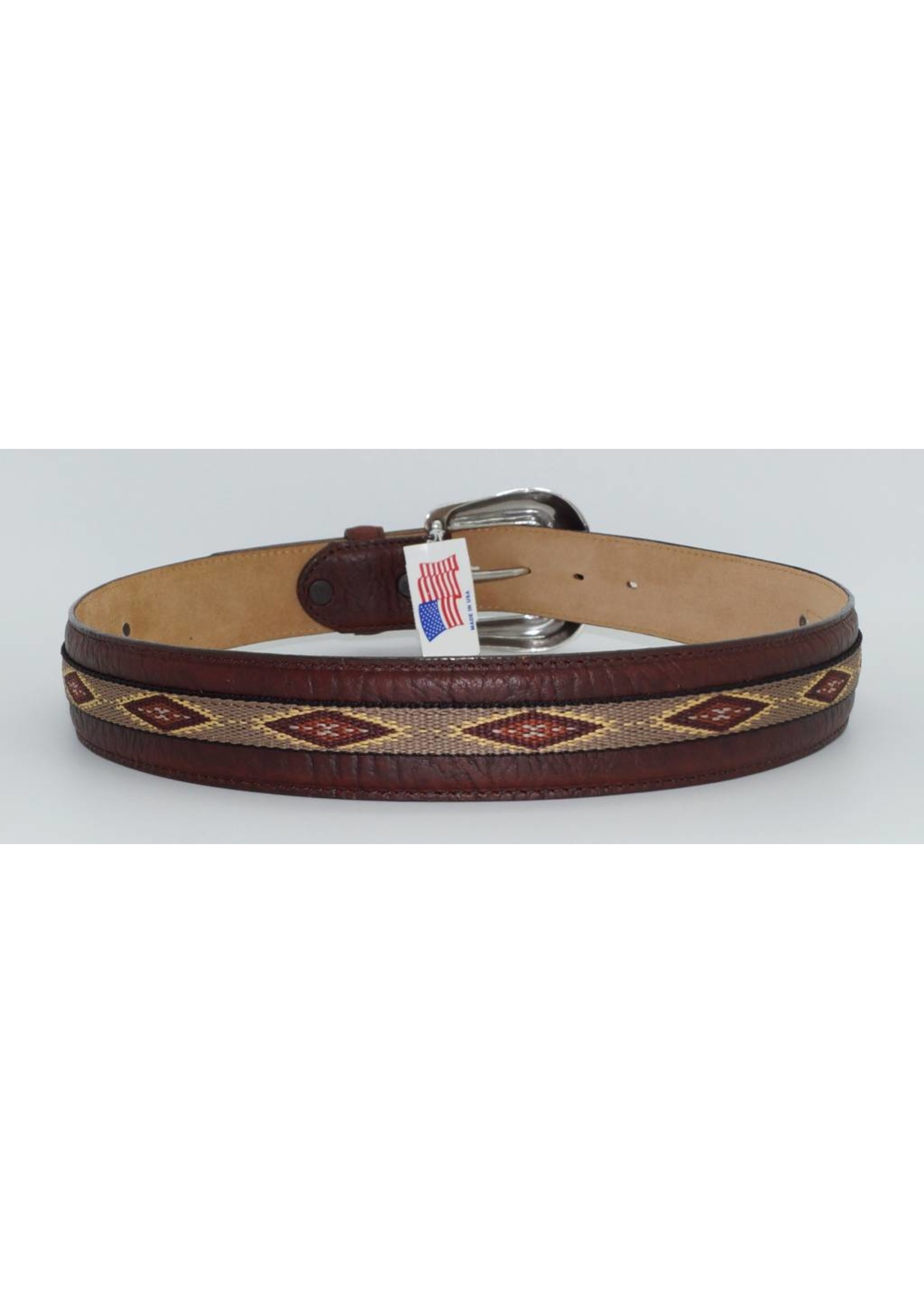 Men's Brown Native Diamond Back Woven Belt C13655 - Circle B