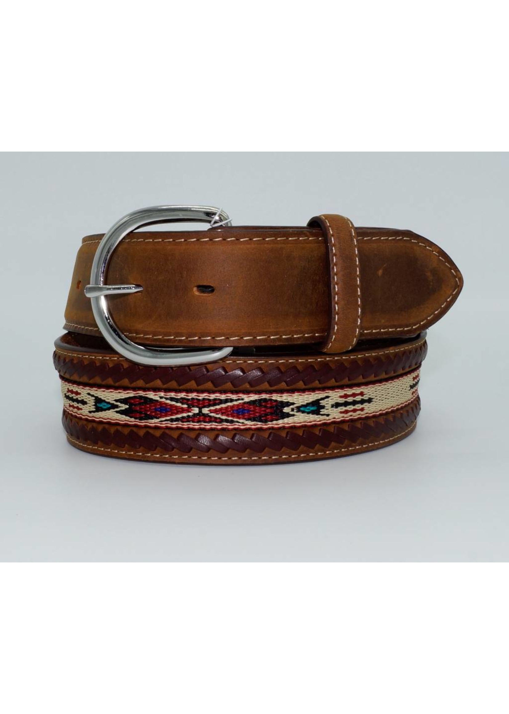 Tony Lama Men's Laced Edge Horse Hair Ribbon Belt 5A109