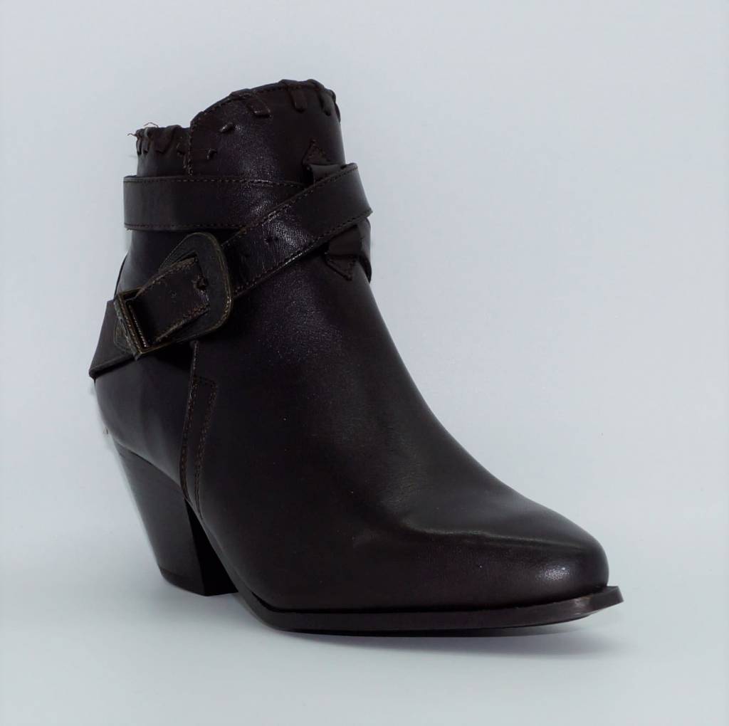 Women's Black Strap Ankle Western Boot 