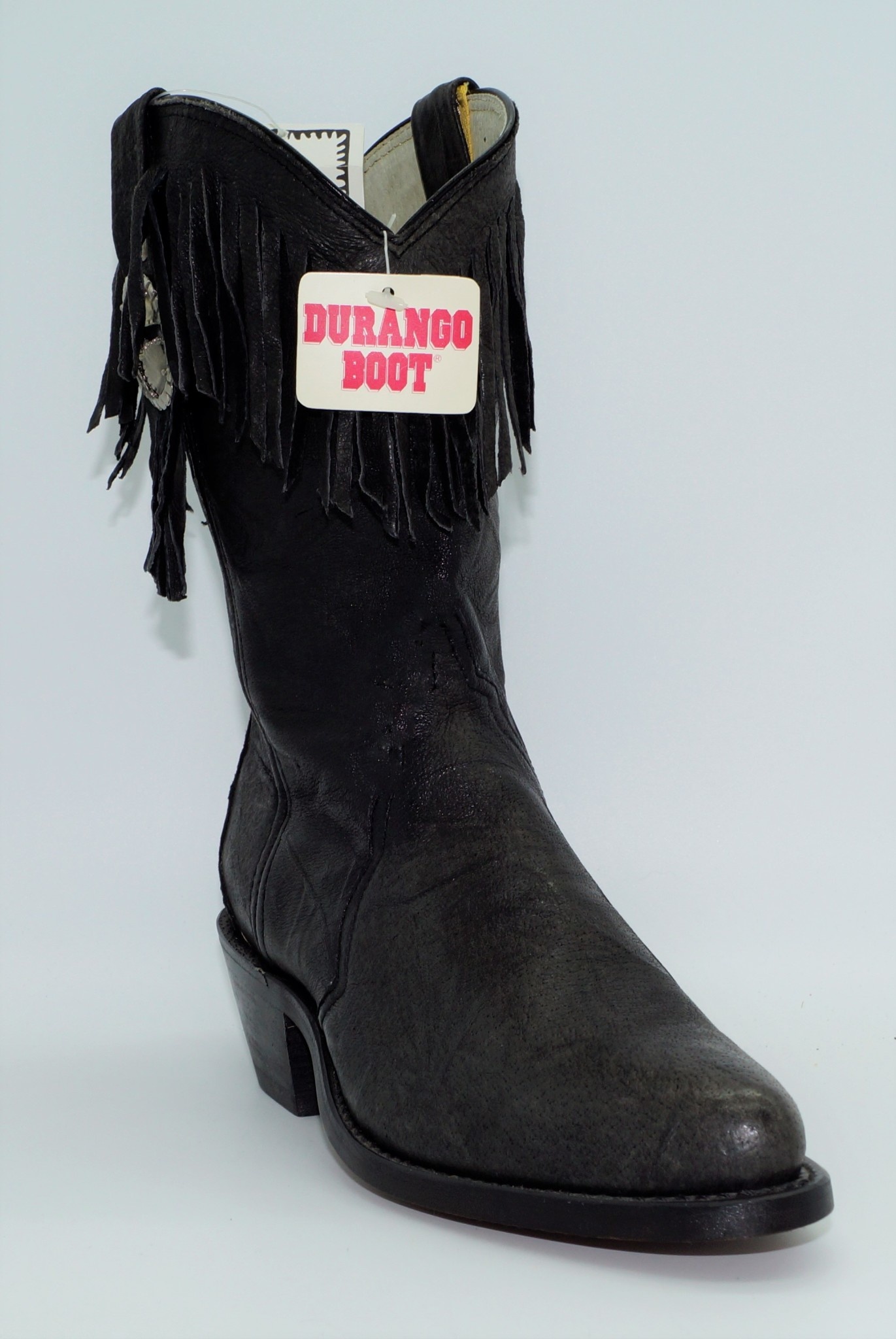 black cowboy boots with fringe