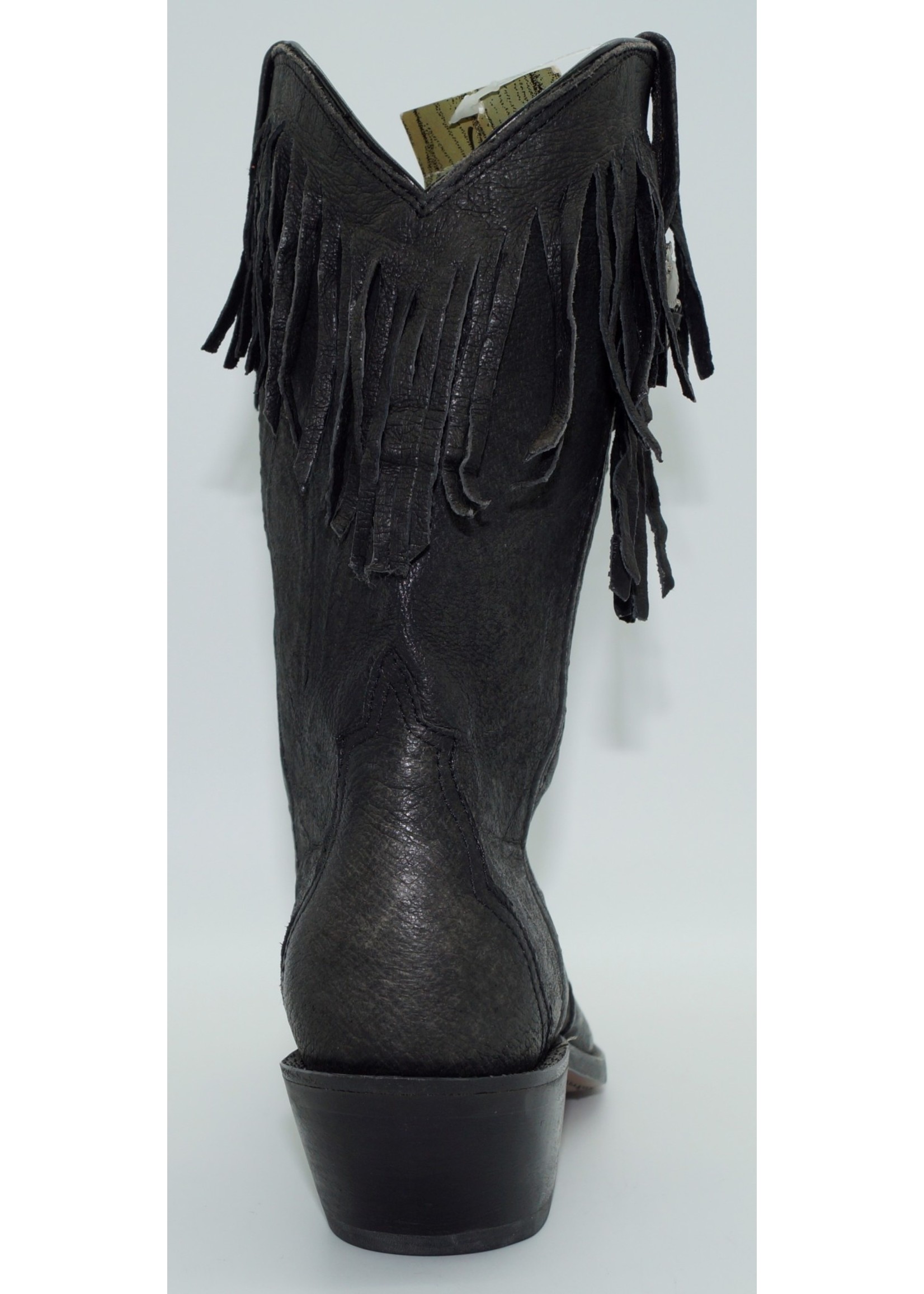 black fringe boots womens