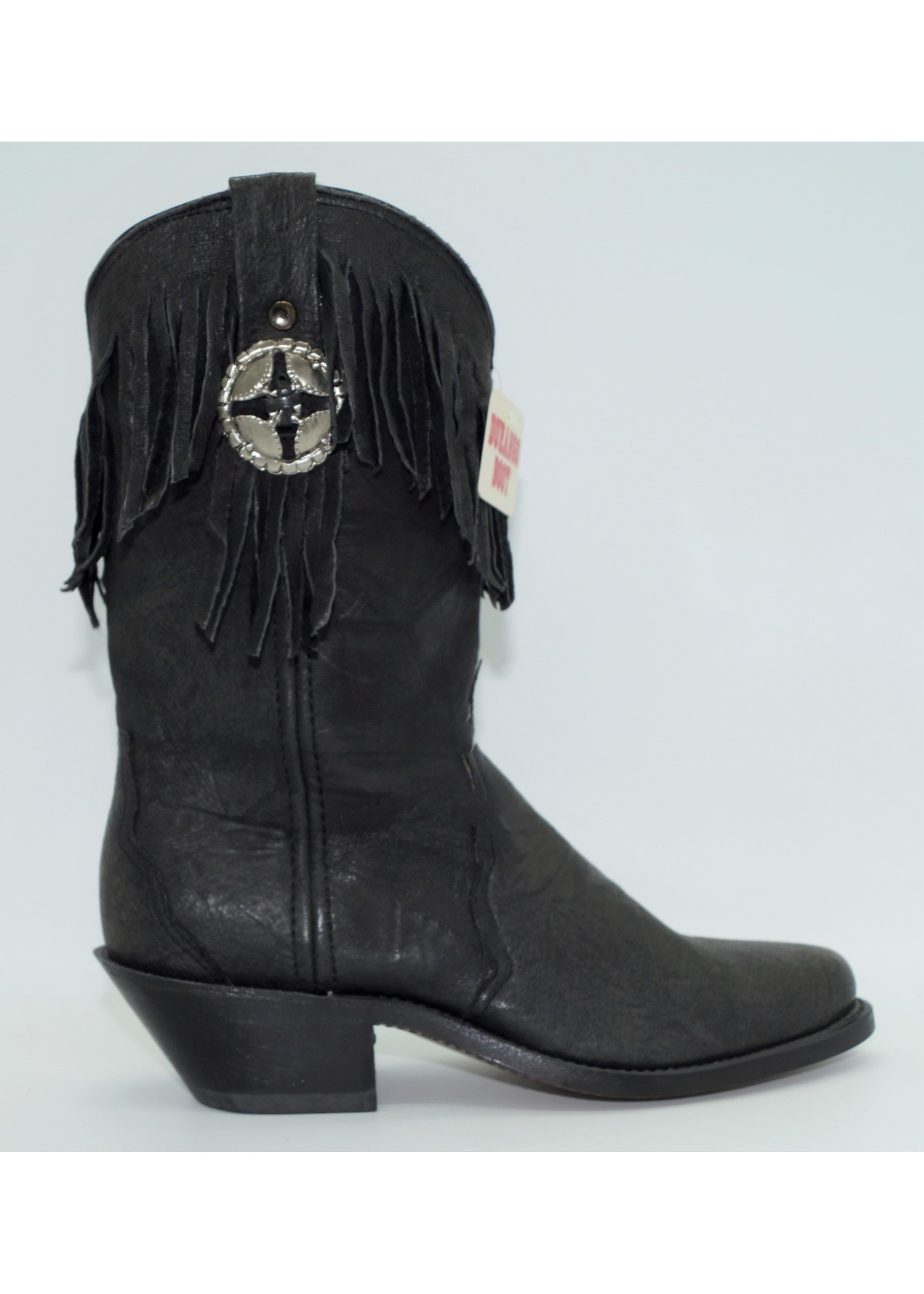 black fringe womens boots