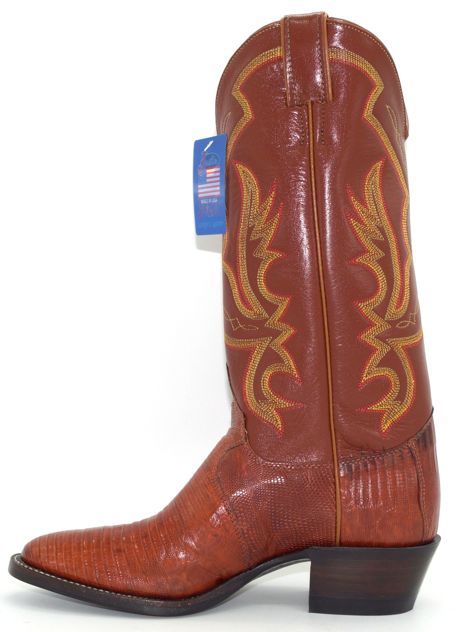 Men's Exotic Western Boot with Peanut Brittle Lizard Foot 8303 - Circle