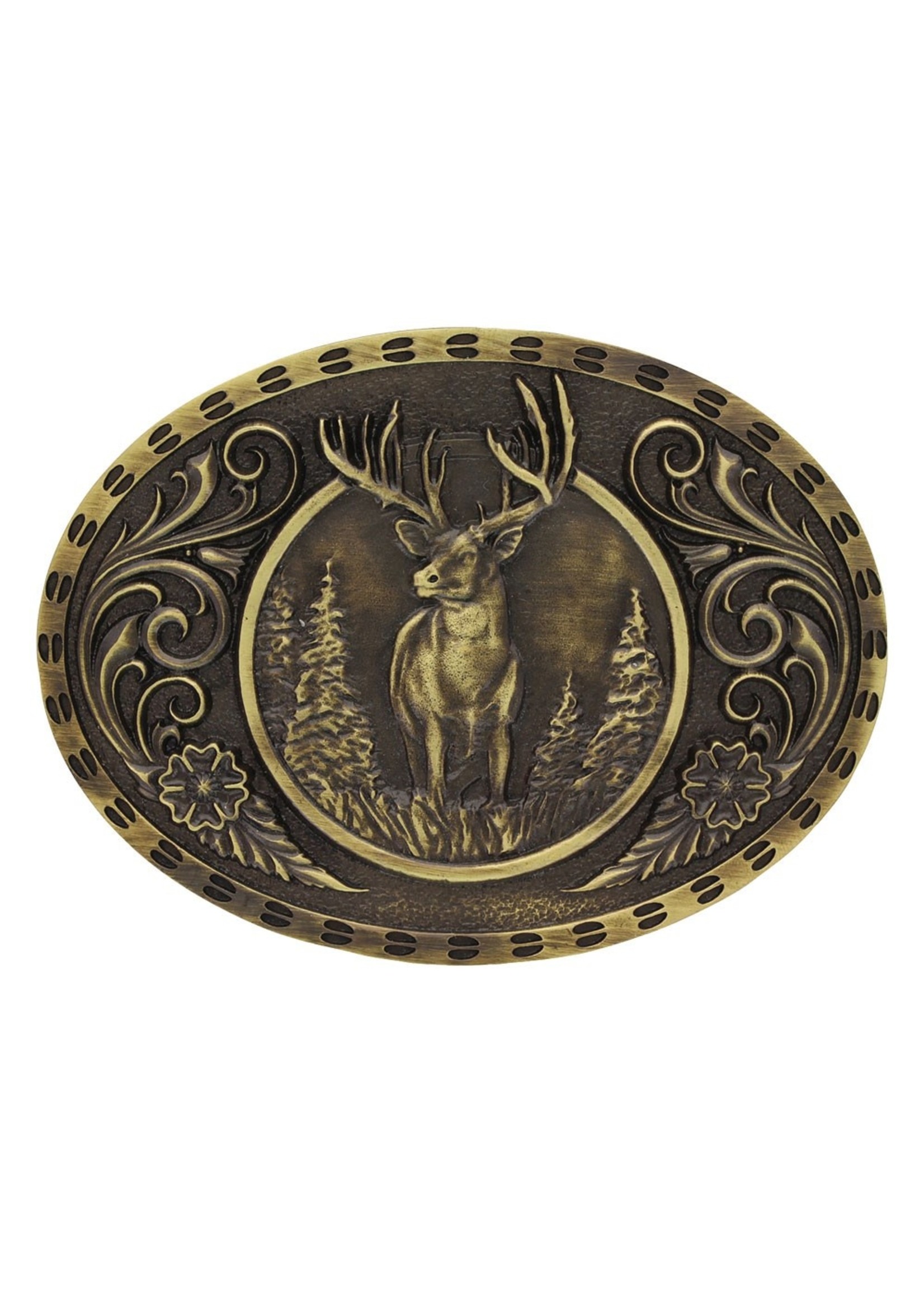 Attiude Buckles Heritage Outdoor Series Wild Stag Carved Buckle