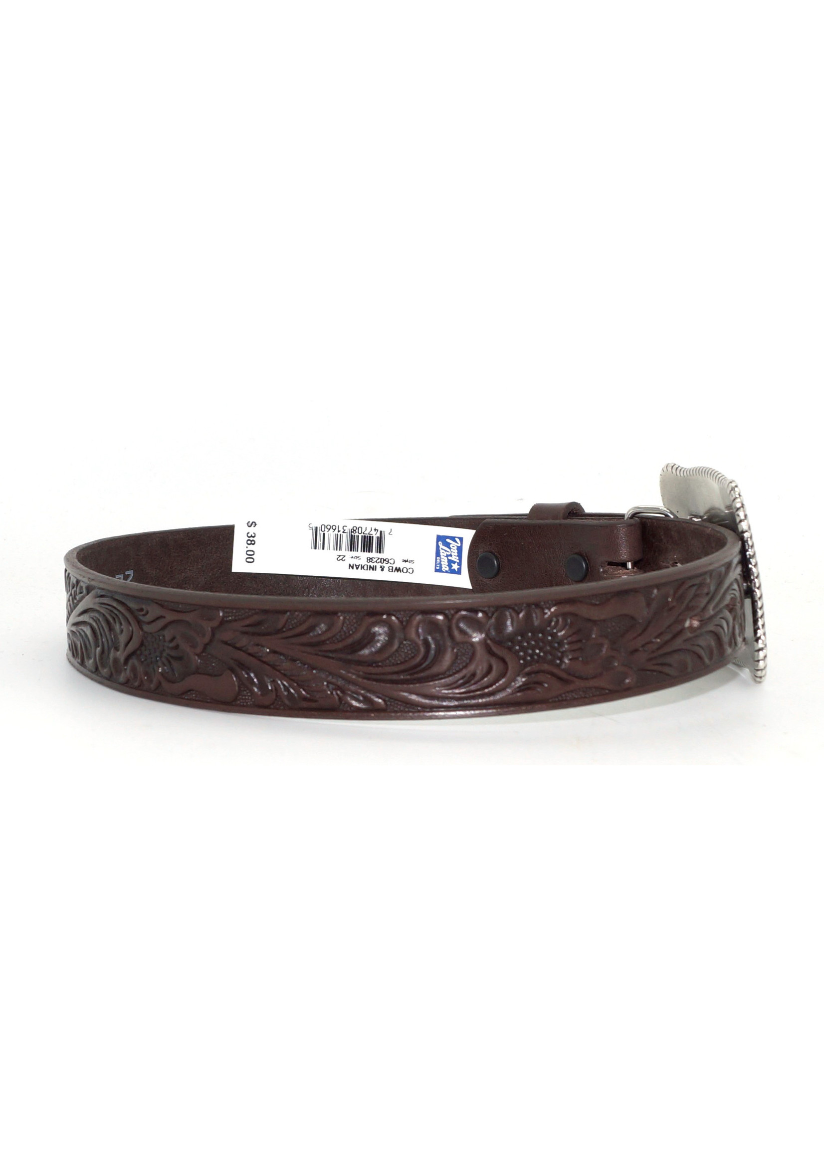 Southwest Indian Foundation Men's Concha Latigo Leather Belt