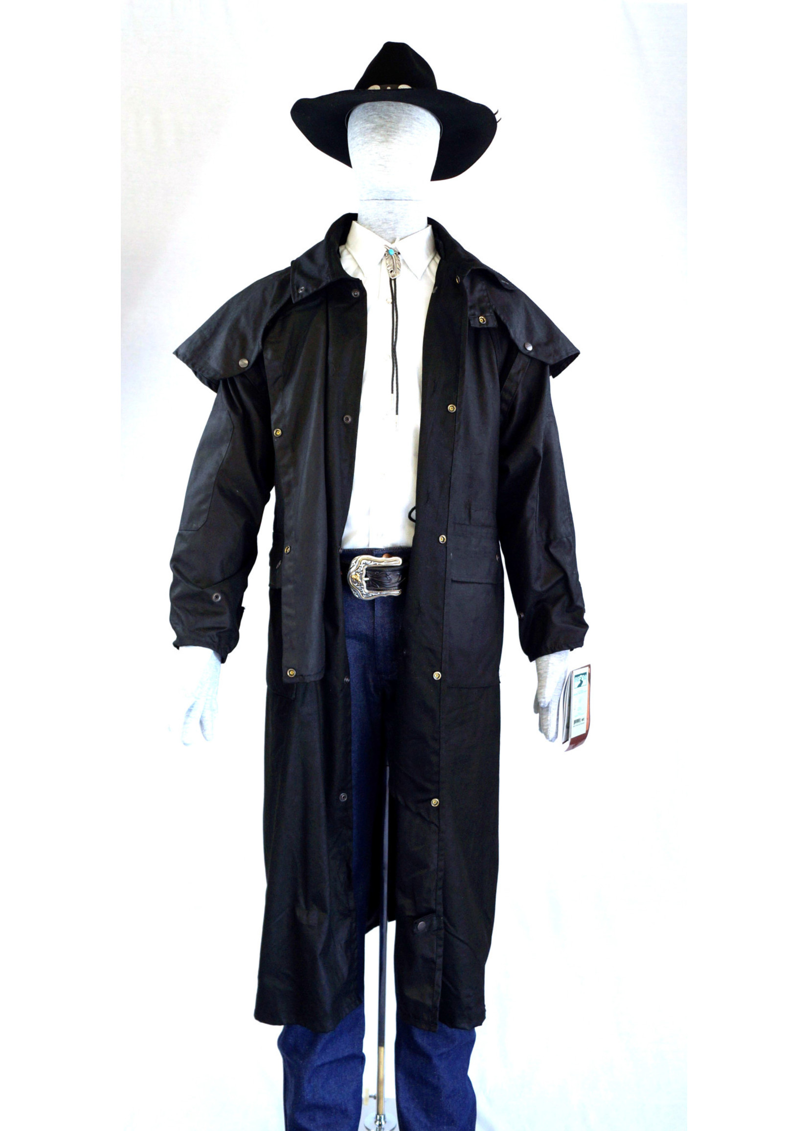 Black Australian Outback Long Duster Jacket - Circle B Western Wear