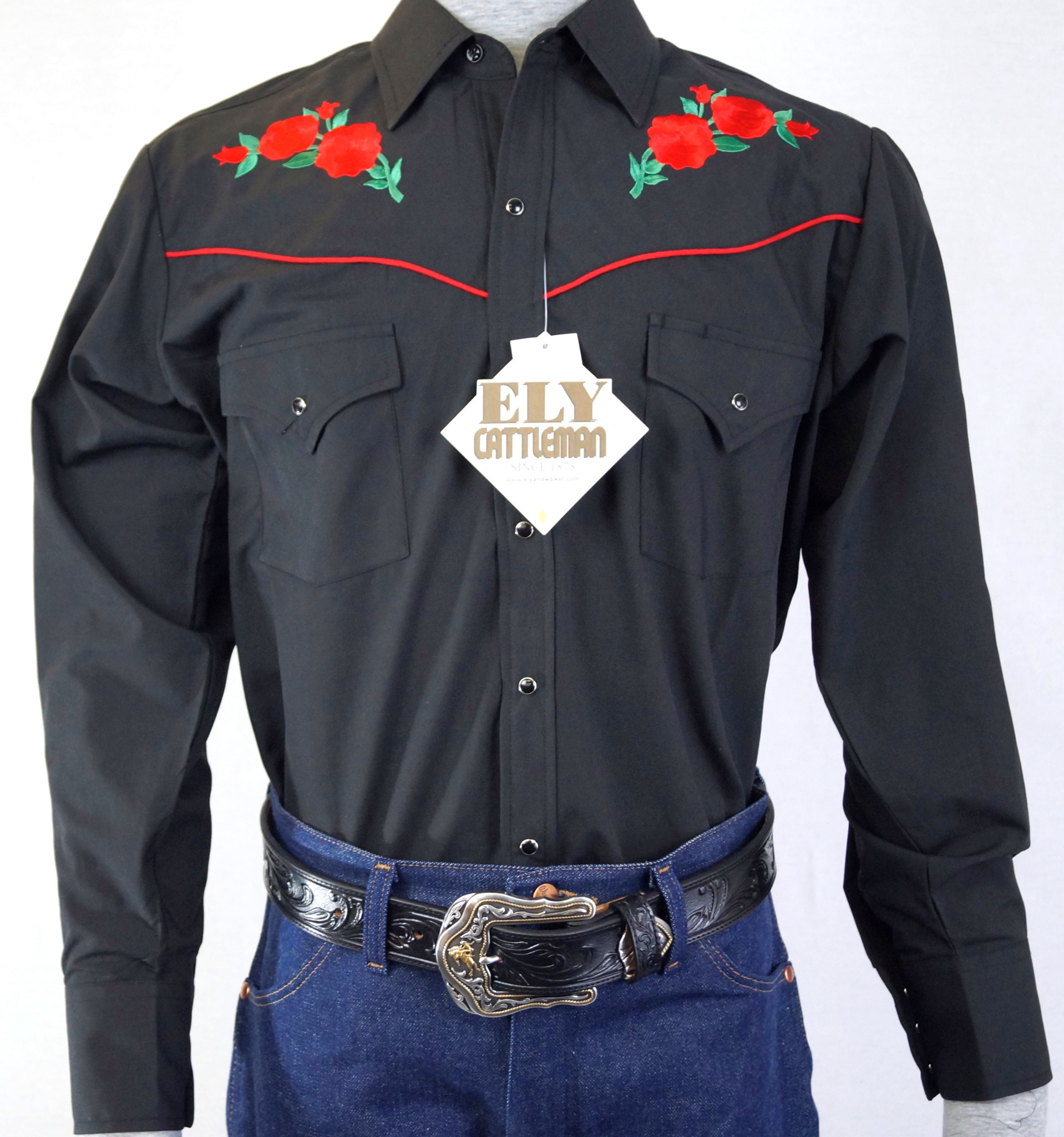 Rose Western Shirt : Western Rose Shirt Embroidered 80s Pearl Snap ...