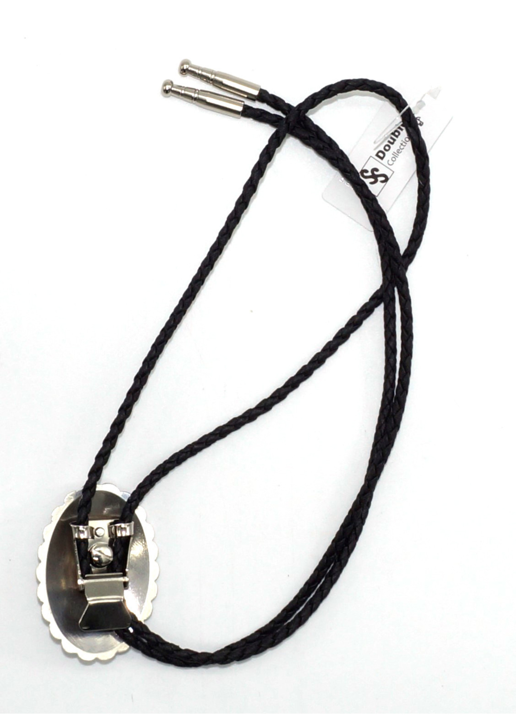 M&F Silver Colored with Blue Stone Bolo Tie 22107