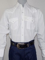 Ely Men's White Long Sleeve Metallic Gold & Silver Western Shirt 15202944-01