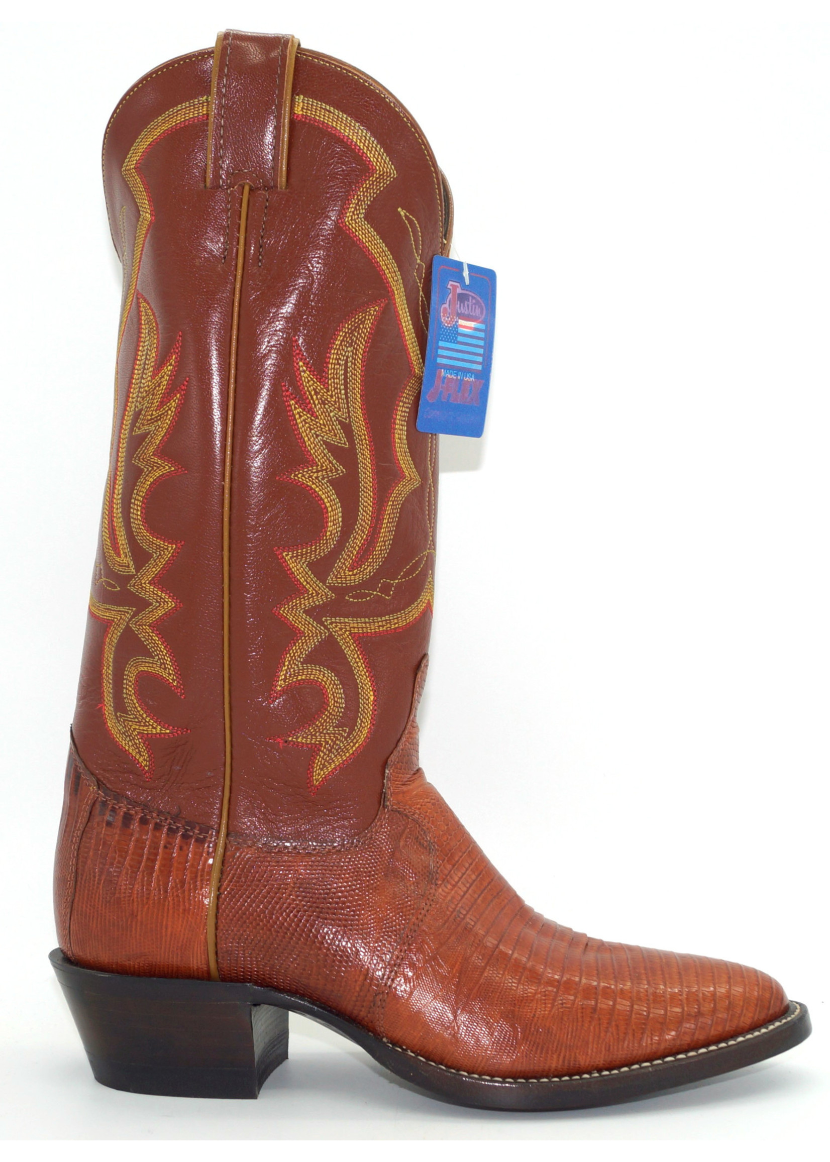 Justin Men's Exotic Western Boot with Peanut Brittle Lizard Foot 8303