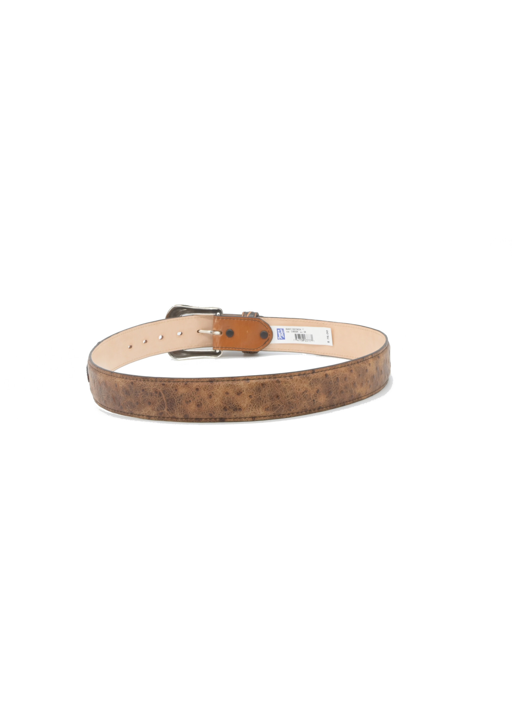 41 Almond Ostrich Leather Belt