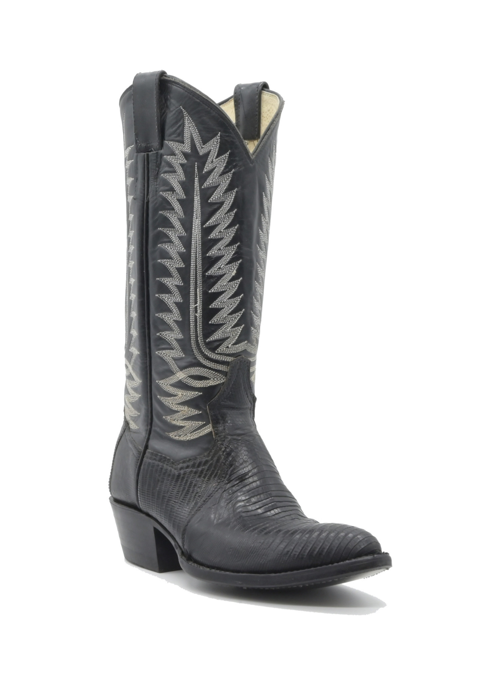 844-Men's Genuine Black Lizard Boots Sizes(7D-7.5D-8D-8.5D-8.5EE-9EE)