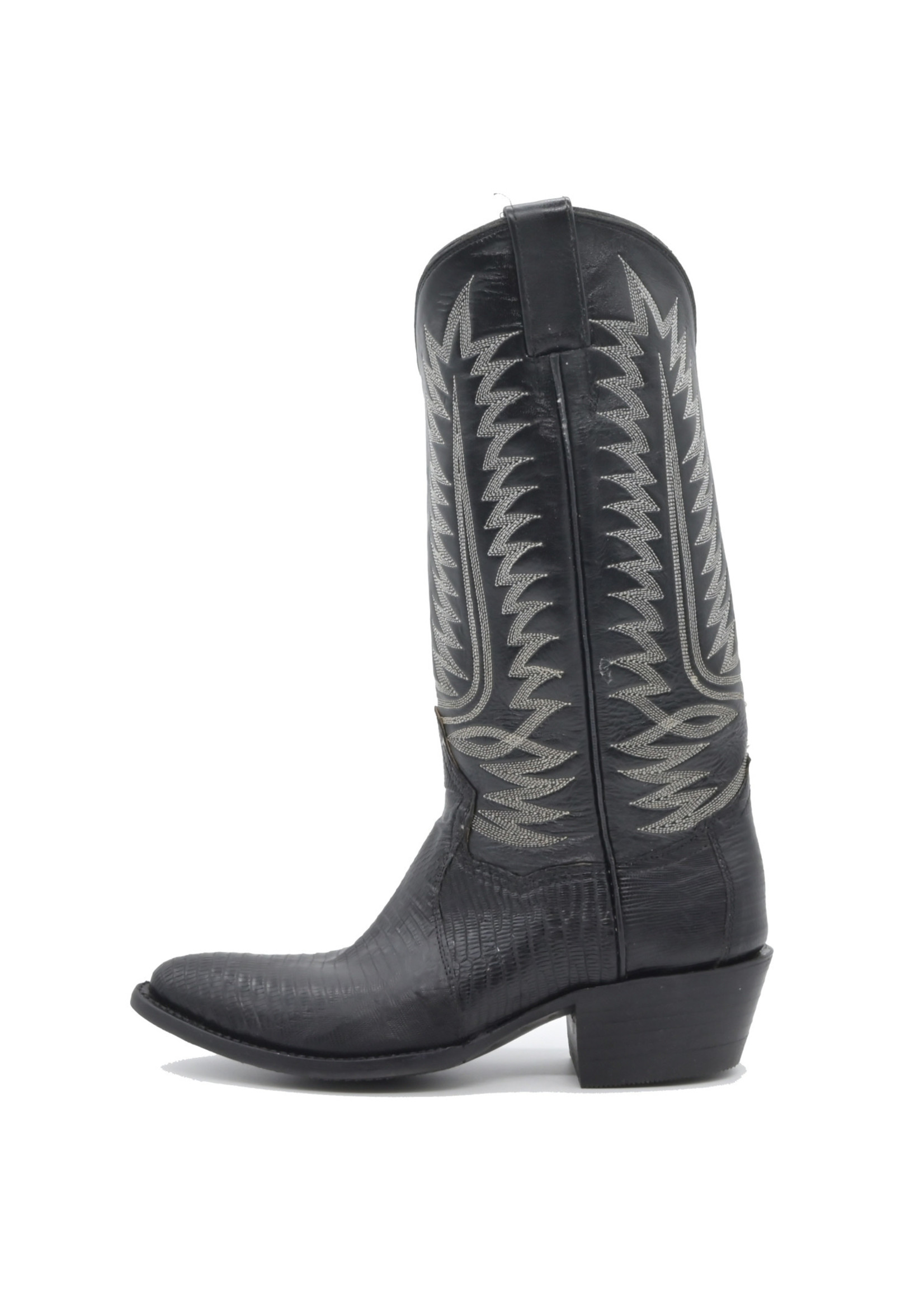 844-Men's Genuine Black Lizard Boots Sizes(7D-7.5D-8D-8.5D-8.5EE-9EE)