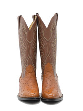 XTOE Cognac Ostrich Boots