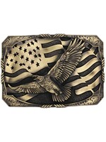 Attiude Buckles A947C - Nocona Gold Eagle Flag Buckle