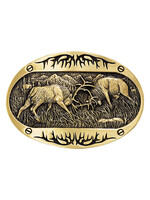 Attiude Buckles 60800C- Antique Brass - Fighting Elks
