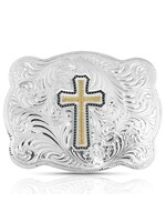 Montana Silversmiths 3615-929XL - Simple Scalloped Silver Golden Faith Buckle
