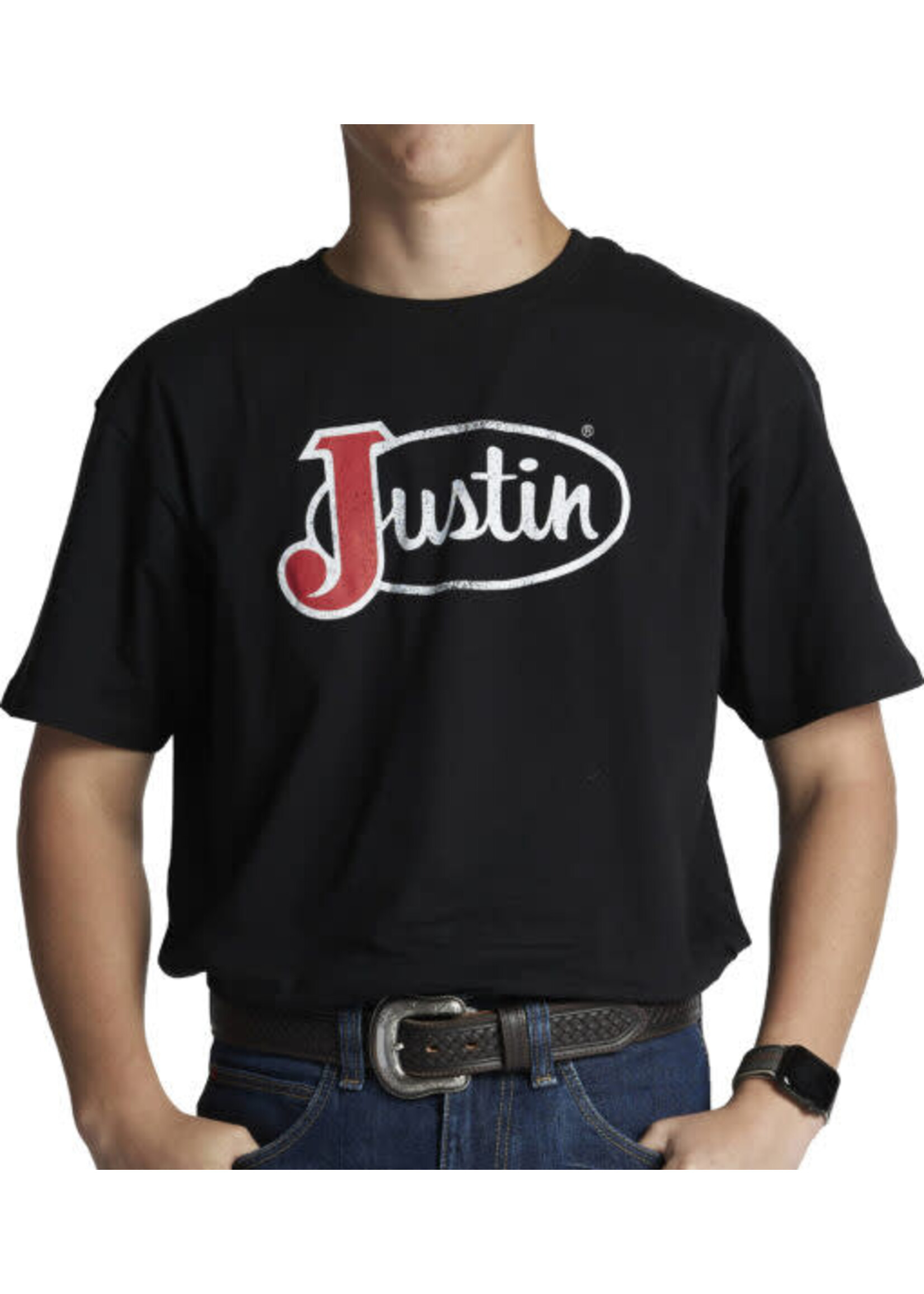 Justin J-G3178  Black Justin Logo Tee