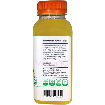carbohidratos de un jugo de naranja