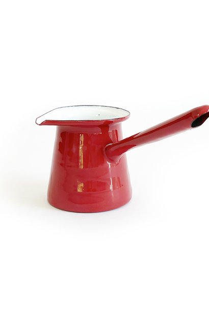 Ibili Turkish Coffee Pot Enamel Red and White with Handle