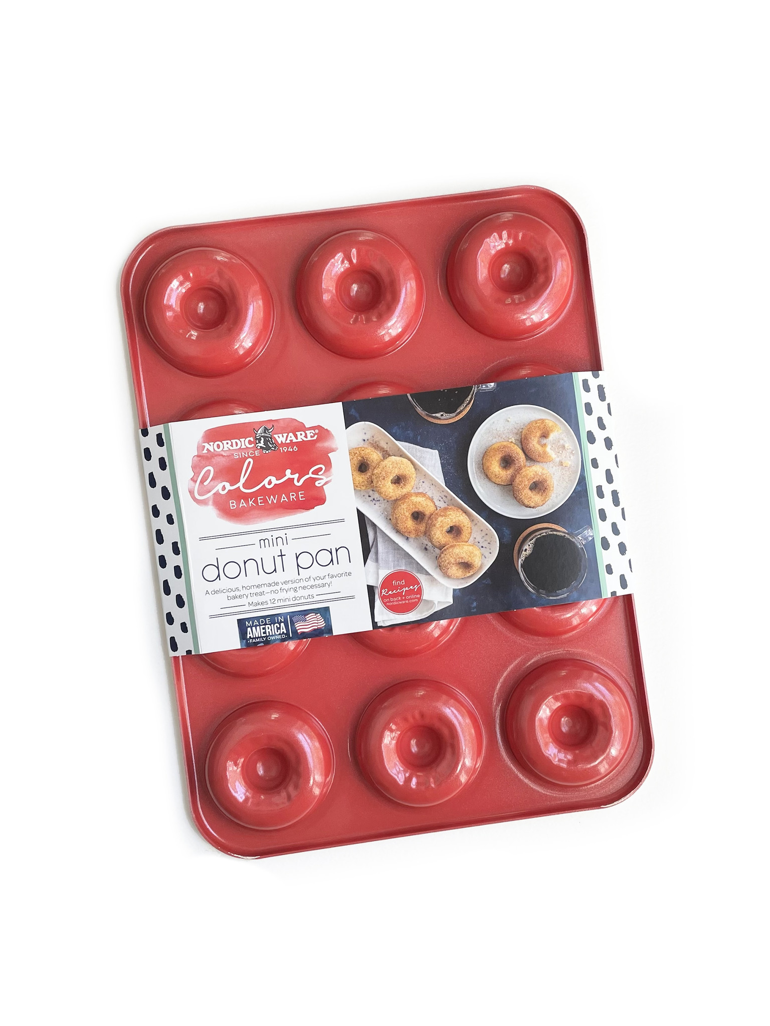 Nordicware Classic Donut Pan Red White Mini Stock Culinary Goods