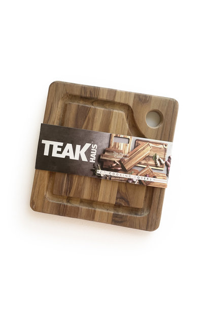 Proteak Teakhaus Cutting Board with Juice Groove, 8" x  8"