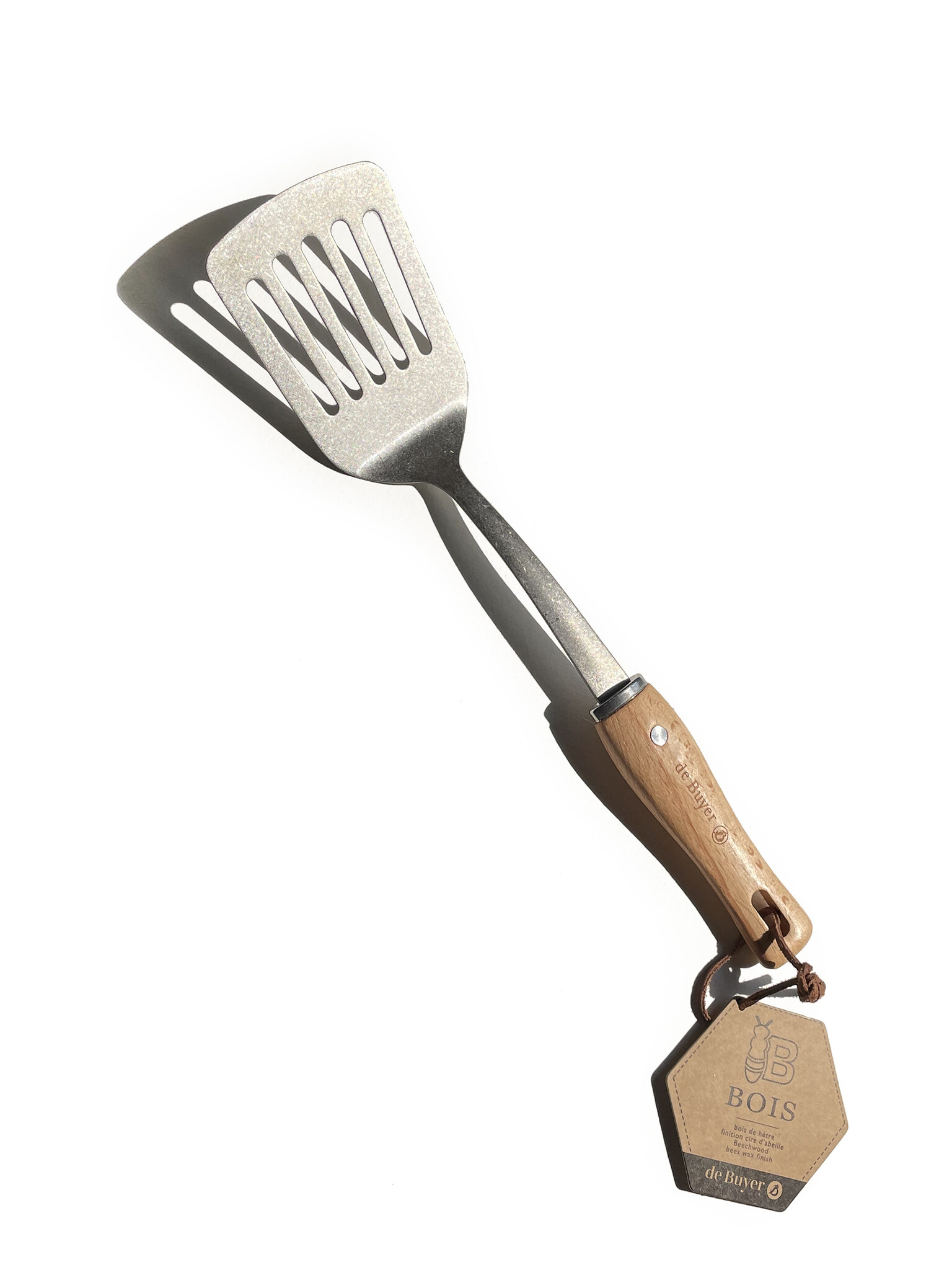 Debuyer Stainless Steel & Wood Slotted Spatula-1