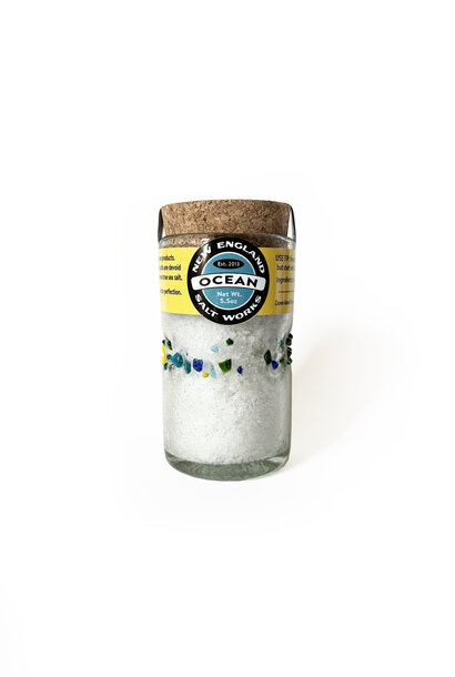 New England Salt Works in Reusable Glass Bottle, 5.5 oz.